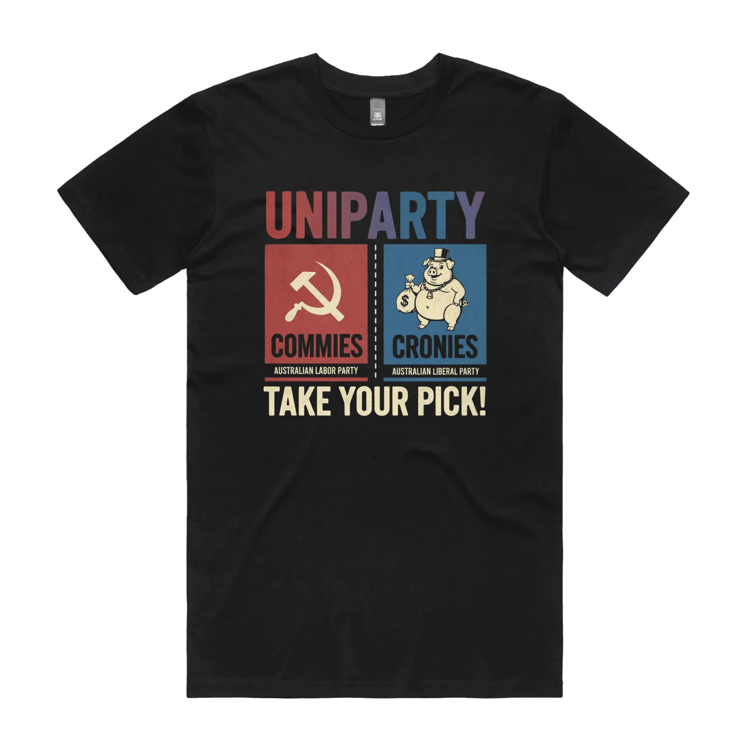 Black front flat lay